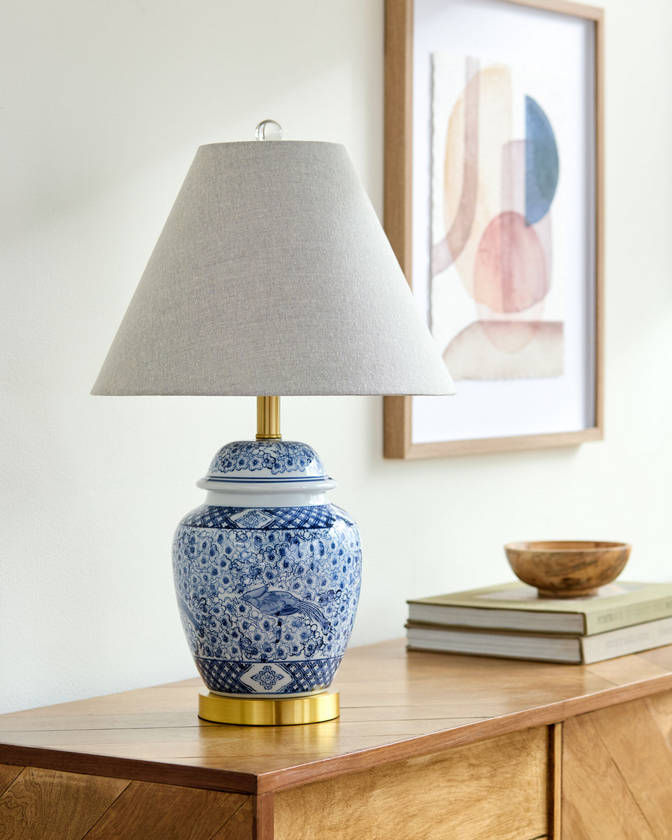 Malori Traditional Blue Table Lamp