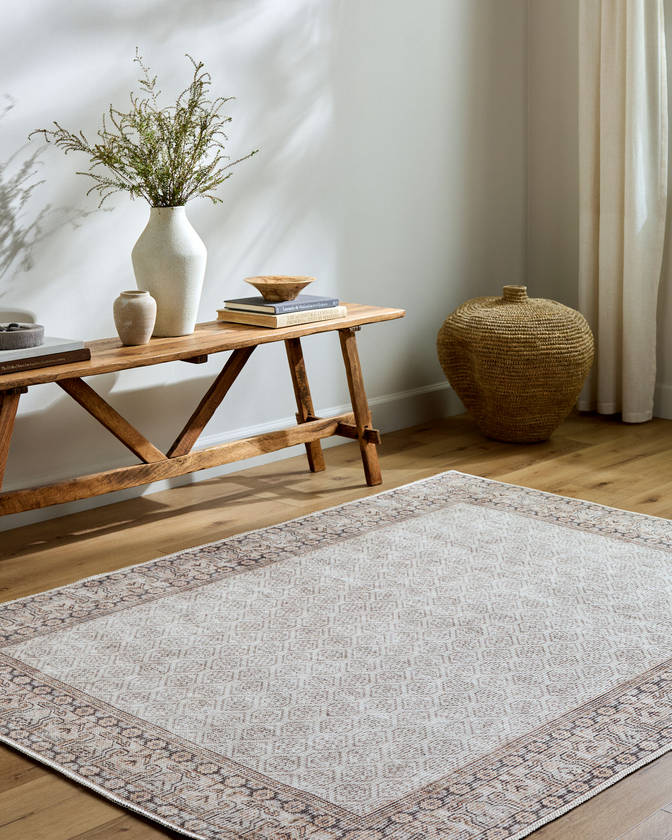 Rainier Cottage Dark Brown/Light Slate Washable Area Rug - Our PNW Home x Livabliss