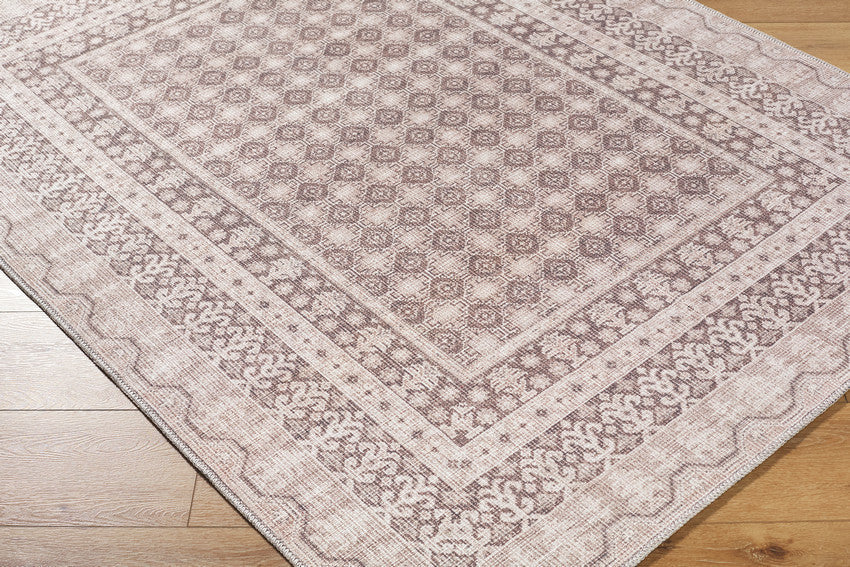 Rainier Cottage Cream/Dark Brown Washable Area Rug - Our PNW Home x Livabliss