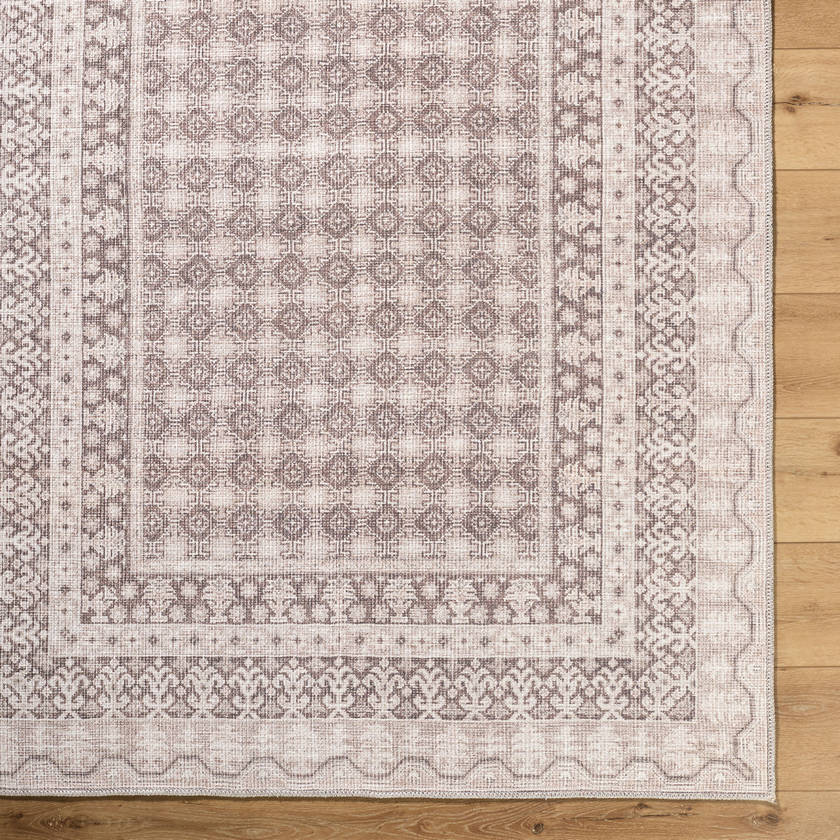 Rainier Cottage Cream/Dark Brown Washable Area Rug - Our PNW Home x Livabliss