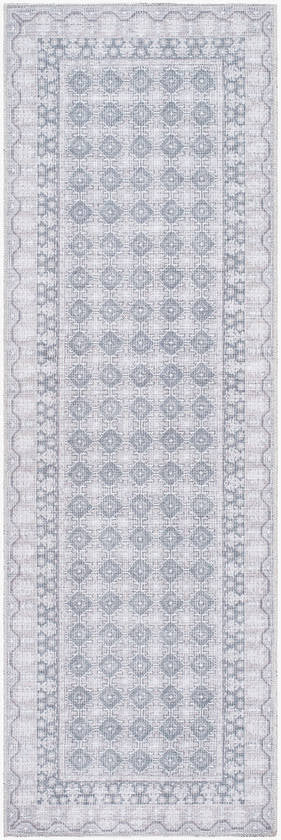 Rainier Cottage White/Pale Blue Washable Area Rug - Our PNW Home x Livabliss