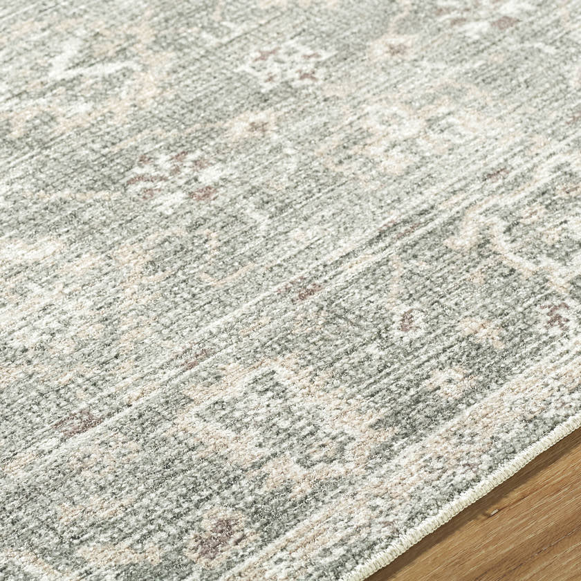 Collins Avenue Traditional Dusty Sage Area Rug - Galey Alix Livabliss