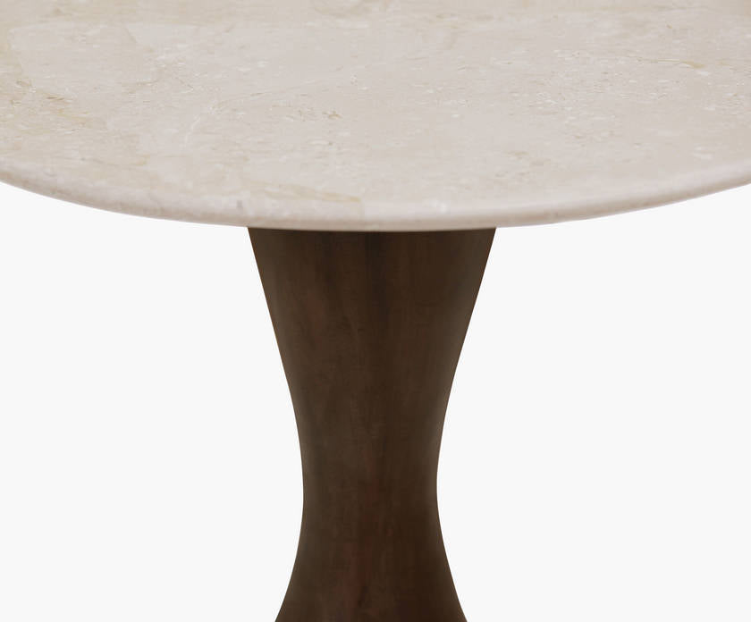 Mila Rose Beige/Dark Brown End Table - Galey Alix x Livabliss
