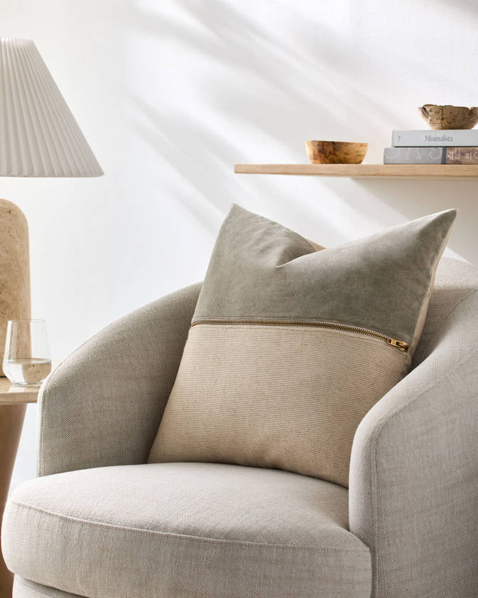 San Marco Taupe/Cream Pillow Cover - Galey Alix x Livabliss