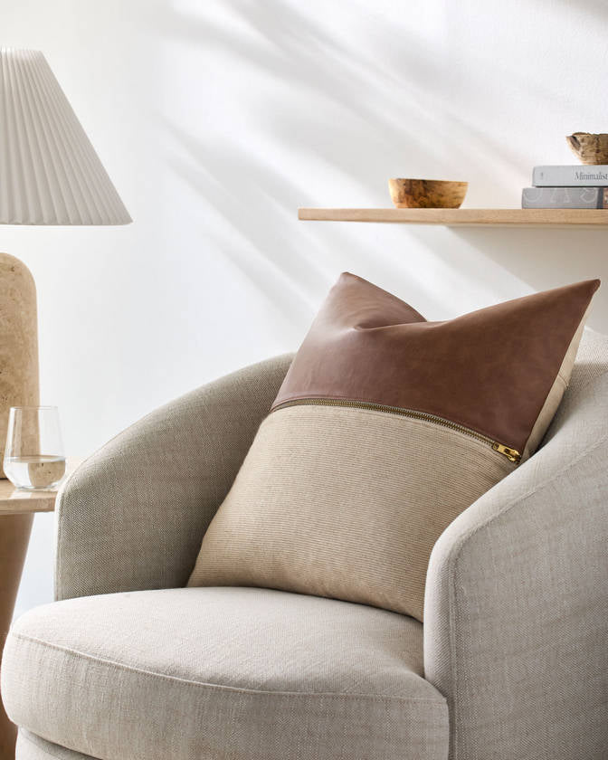 San Marco Tan/Cream Pillow Cover - Galey Alix x Livabliss