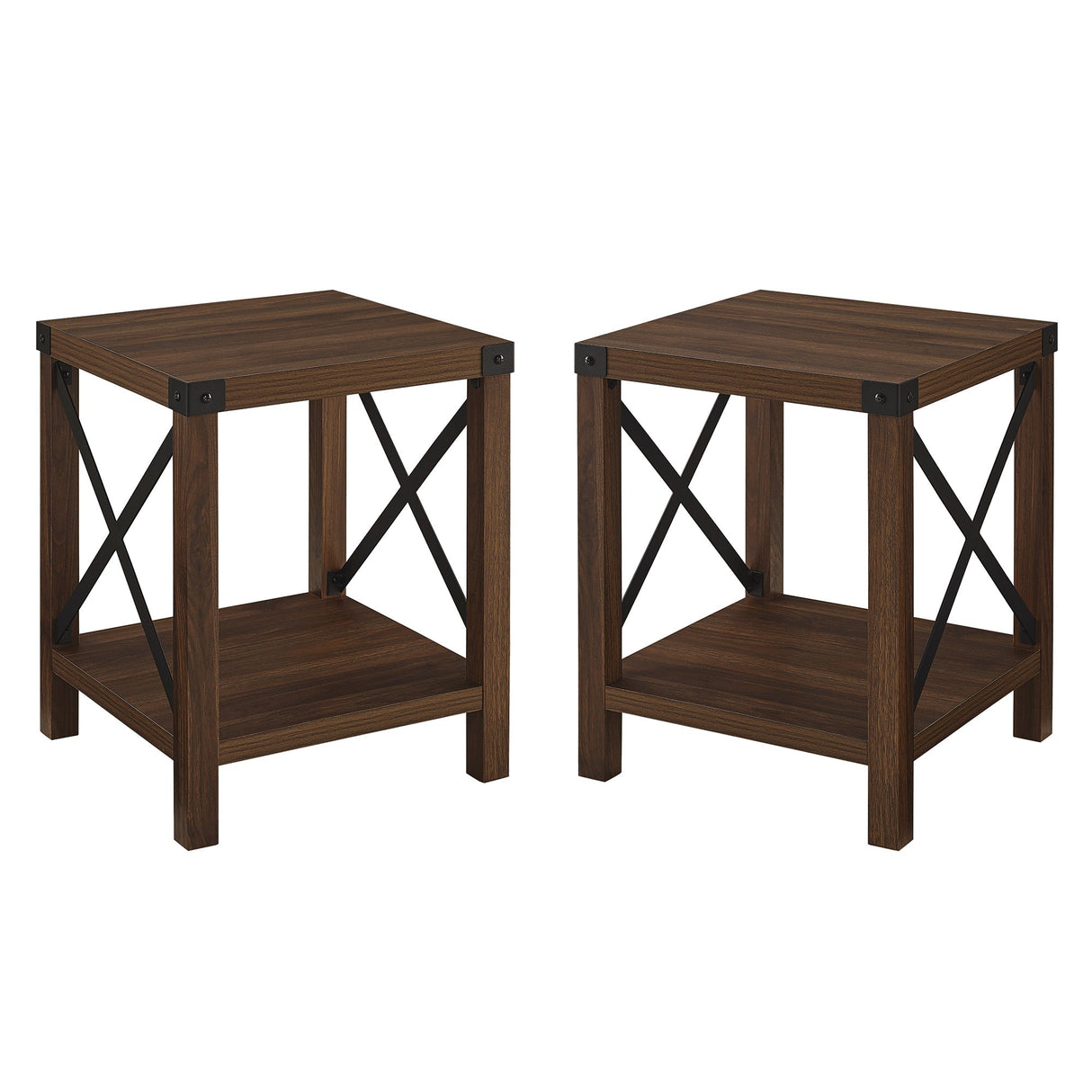 Metal X Side Tables, Set of 2