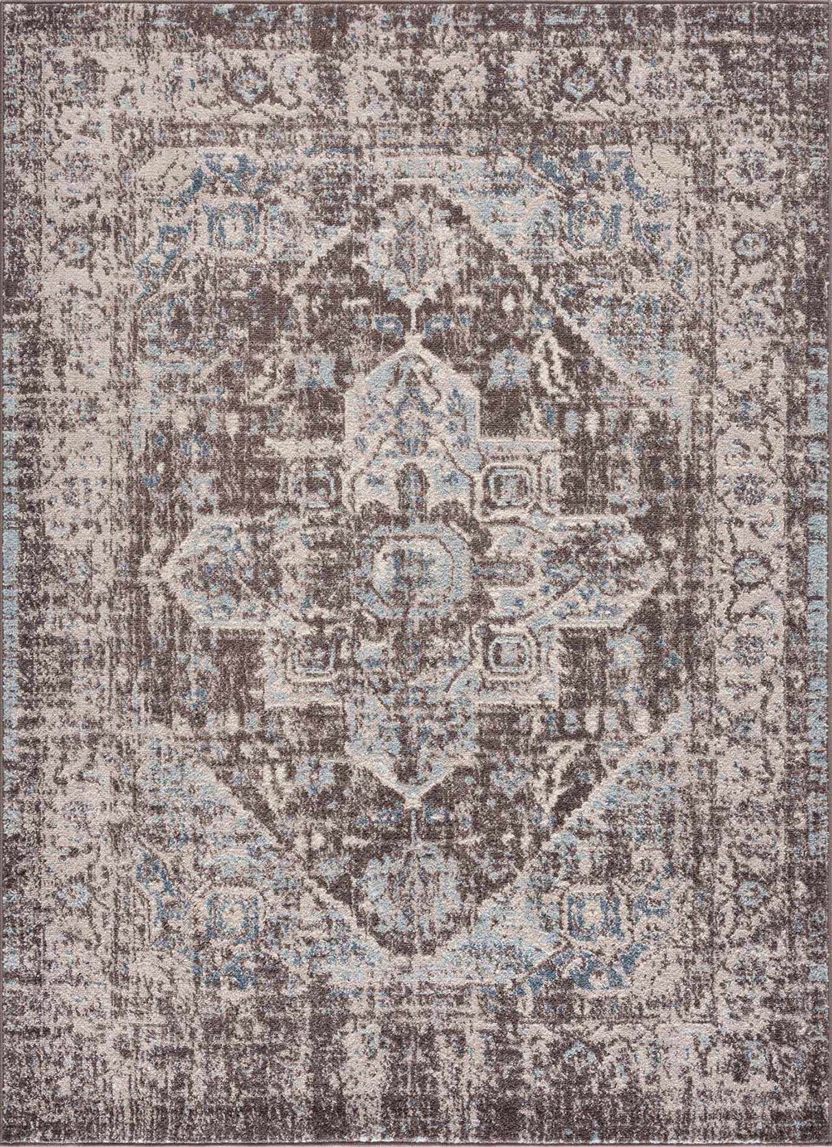 Peeta Dark Brown Medallion Area Rug