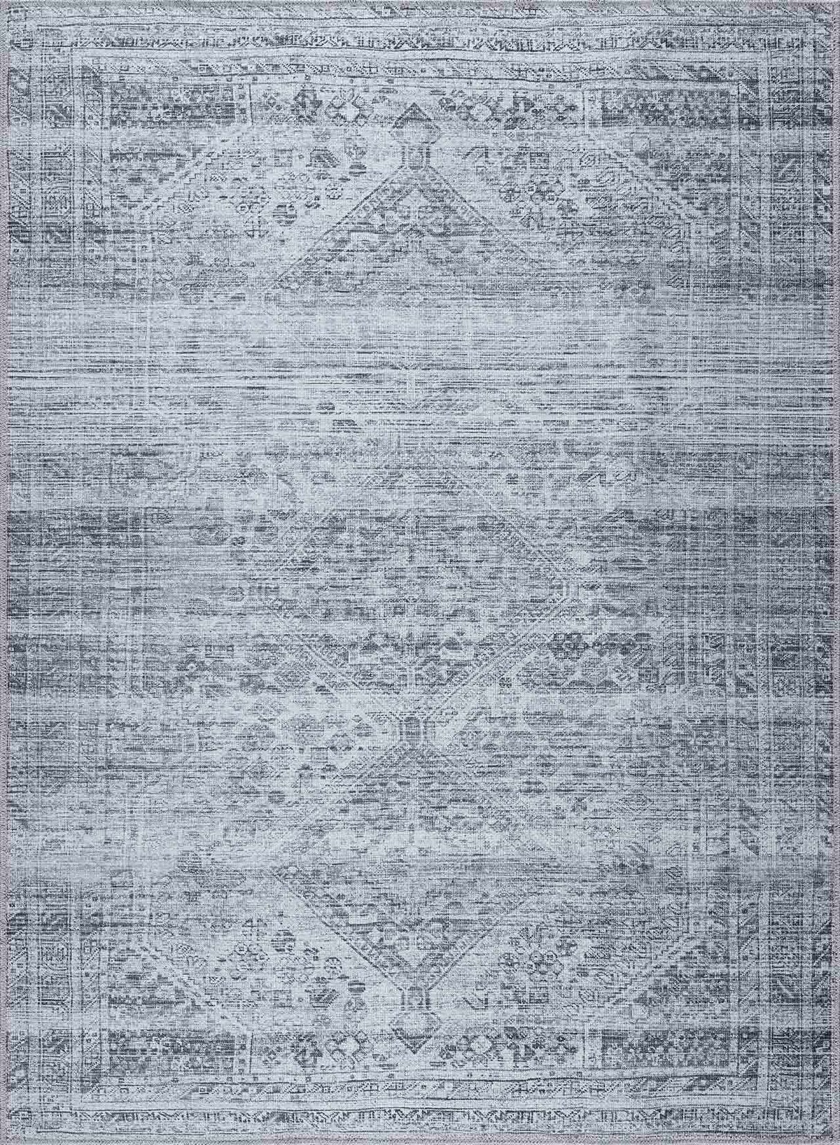 Barny Gray Blue Washable Rug