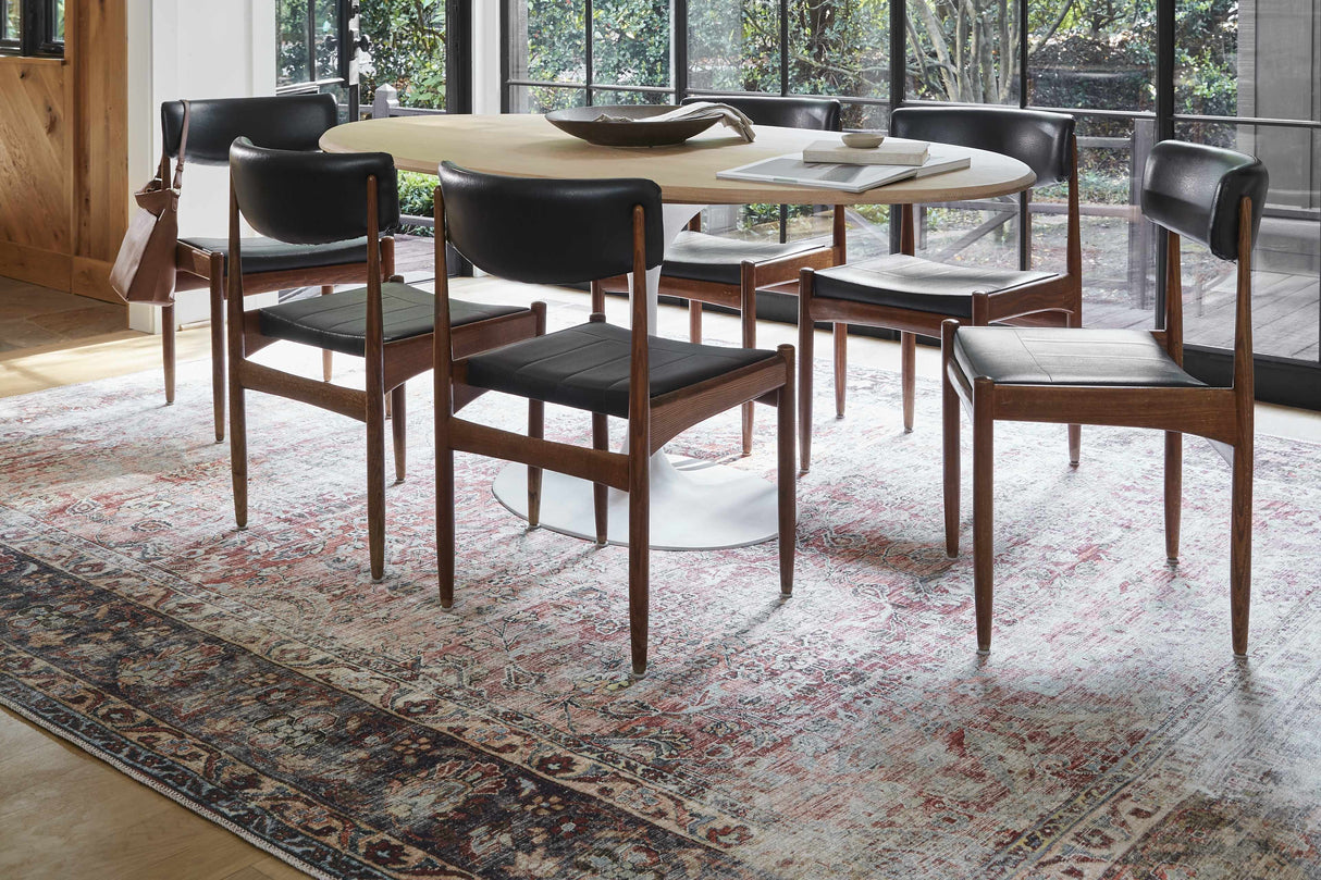 Rust Anahawan Distressed Washable Area Rug - Clearance