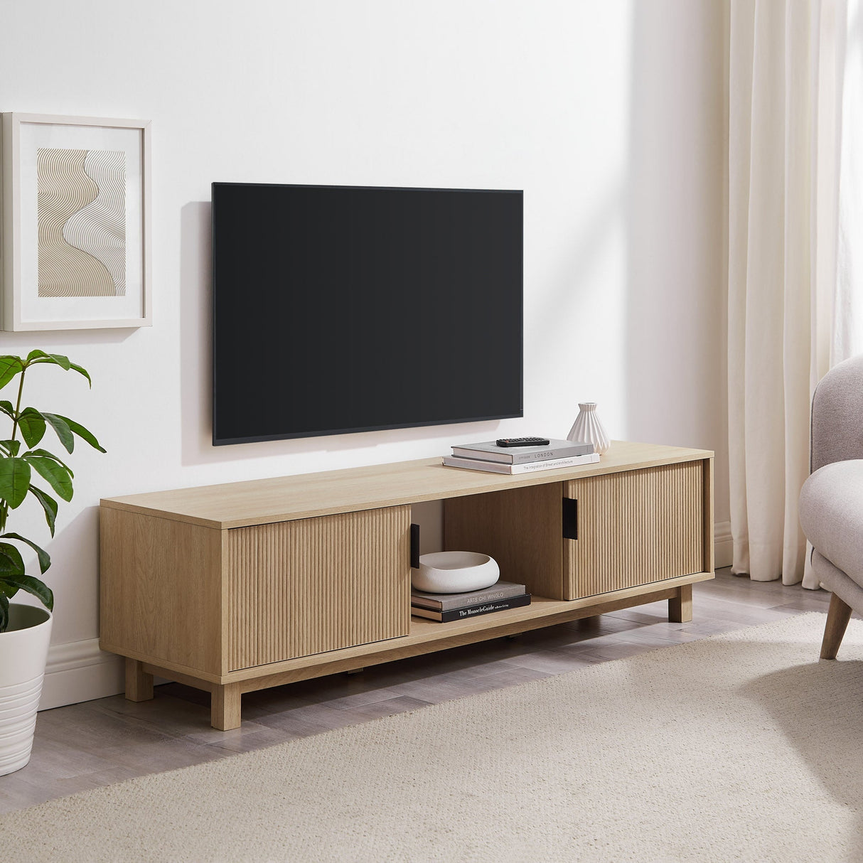 Reema Arundo Scandinavian Reeded TV Stand