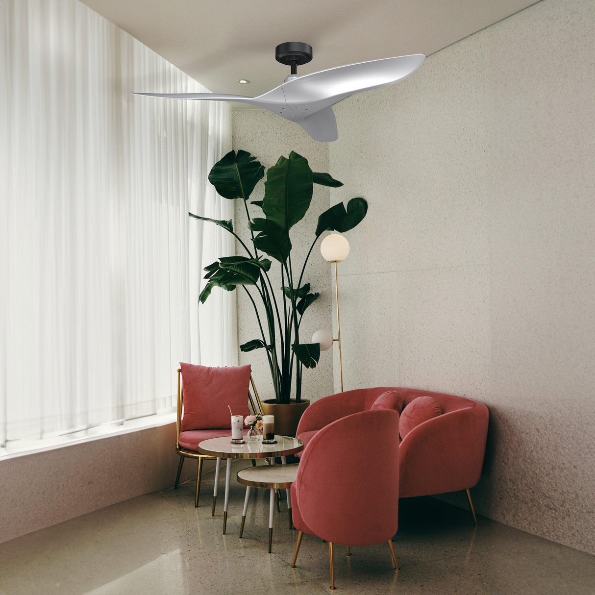 52" Punjab Industrial DC Motor Downrod Mount Reversible Ceiling Fan with Remote Control