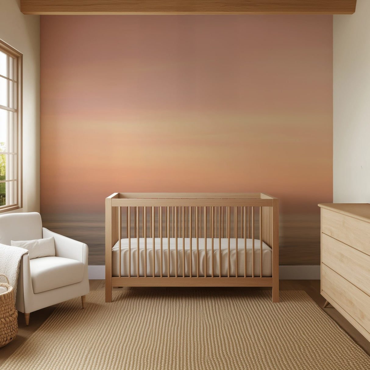 Abstract Sunset Ocean Wallpaper Mural