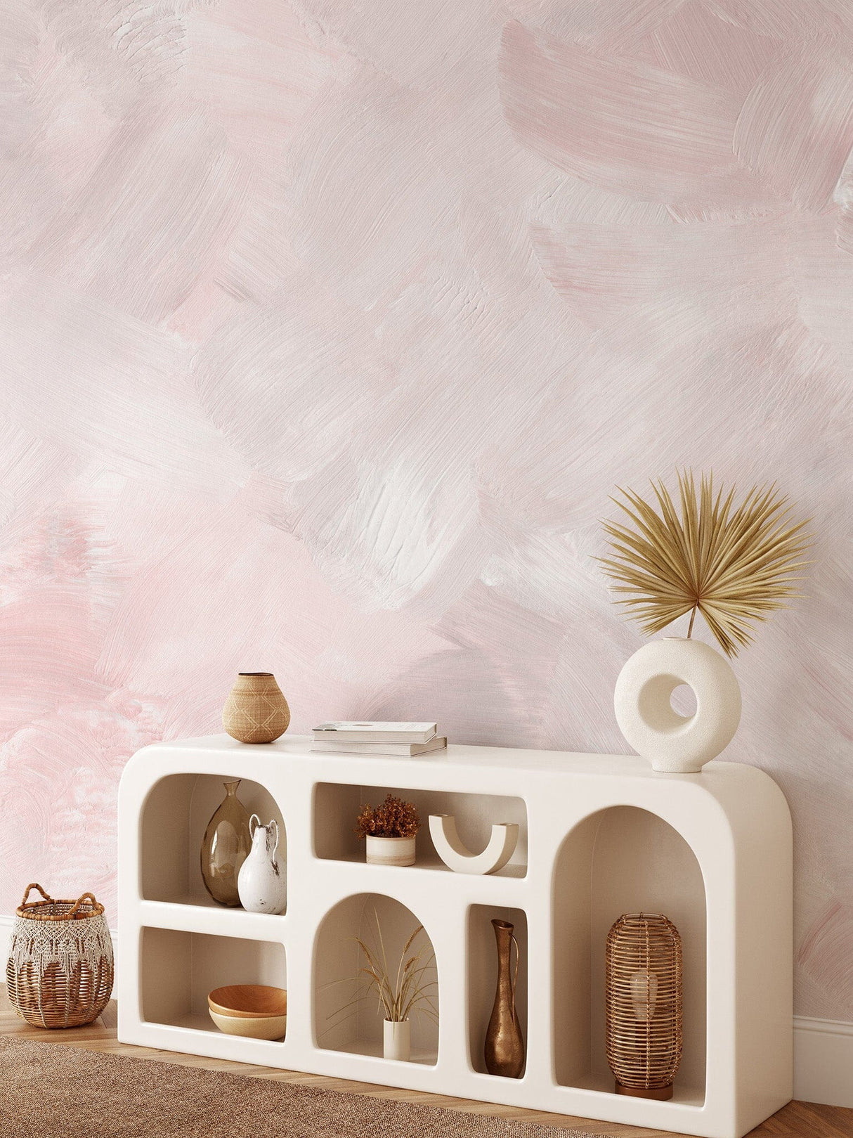 Light Pink Brush Stroke Wallpaper