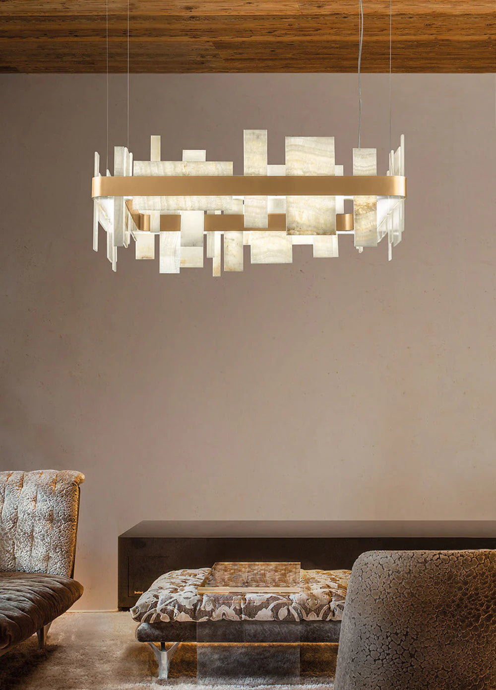 Alabaster Acropolis Square Chandelier