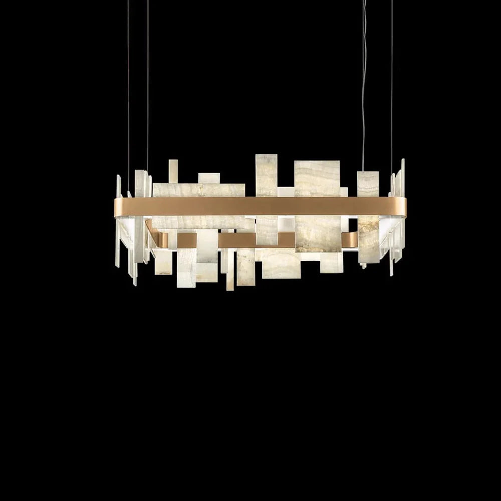 Alabaster Acropolis Square Chandelier