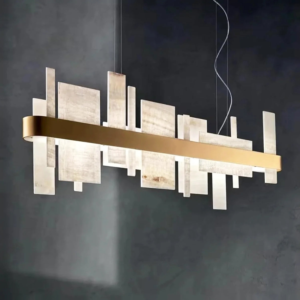 Alabaster Acropolis Square Chandelier
