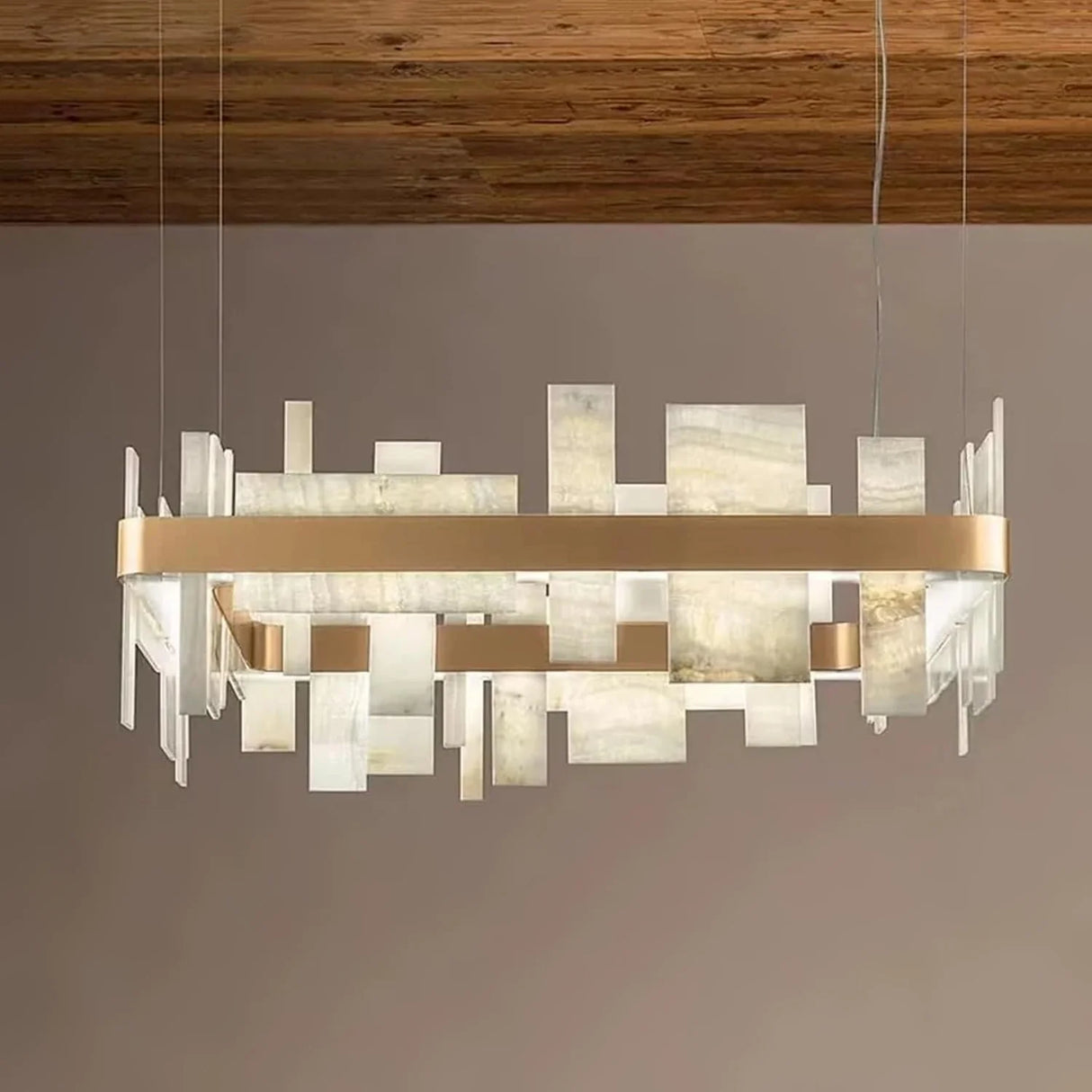 Alabaster Acropolis Square Chandelier