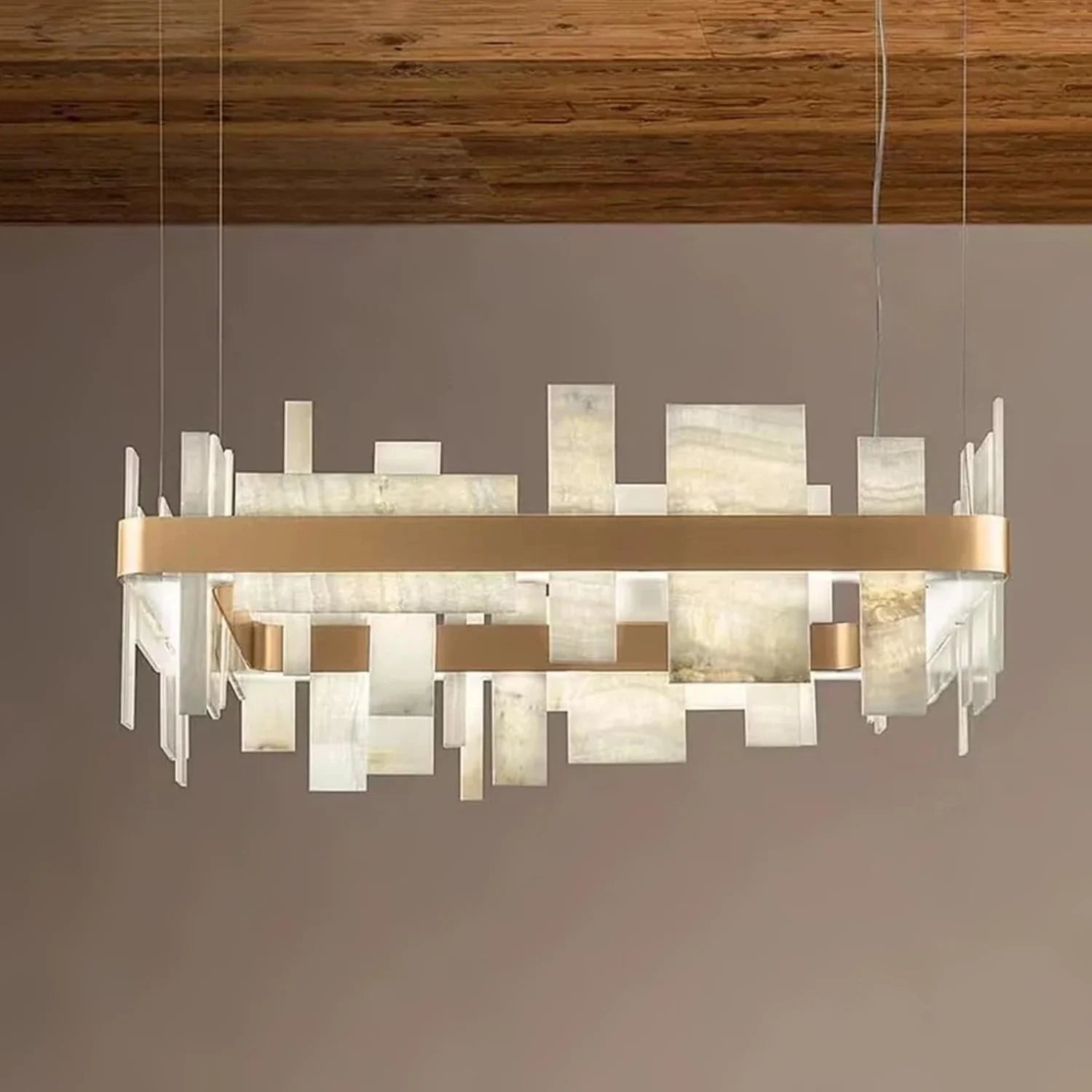 Alabaster Acropolis Square Chandelier