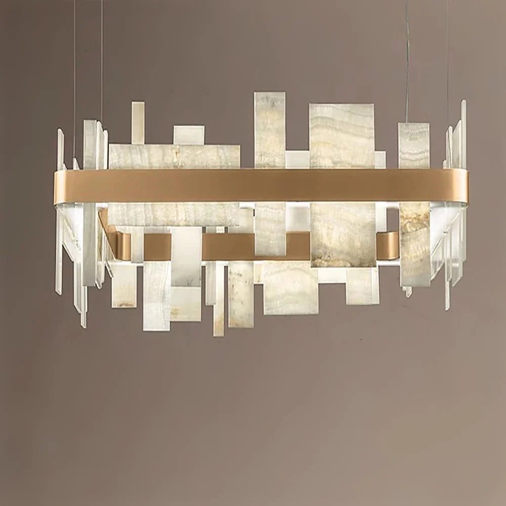 Alabaster Acropolis Square Chandelier