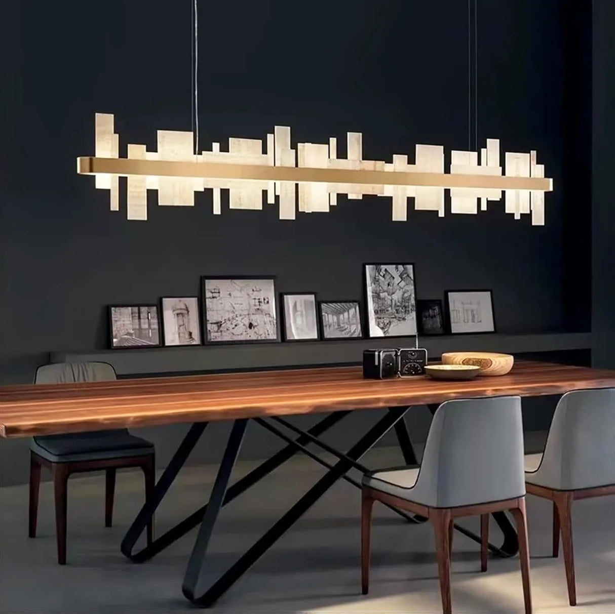Alabaster Acropolis Square Chandelier