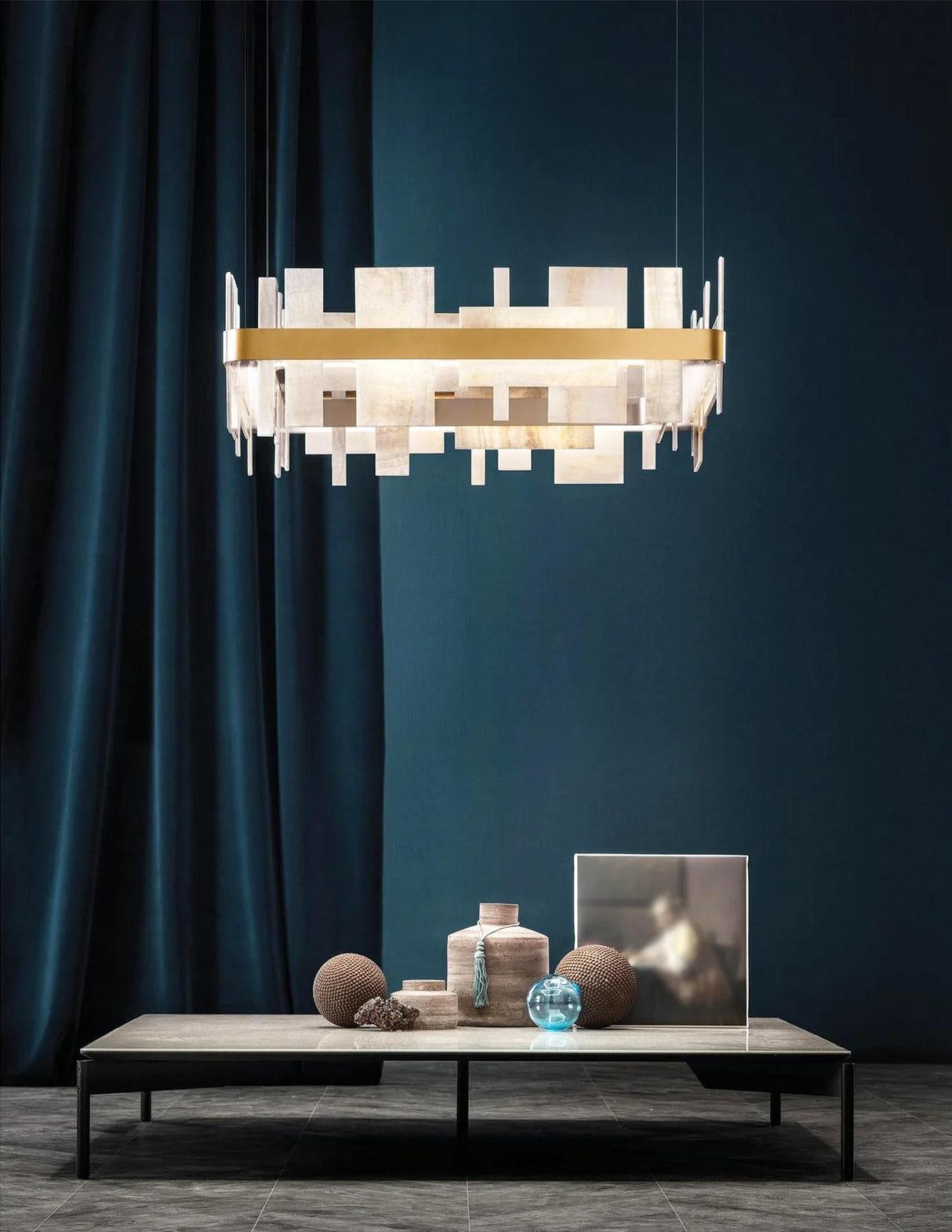 Alabaster Acropolis Square Chandelier