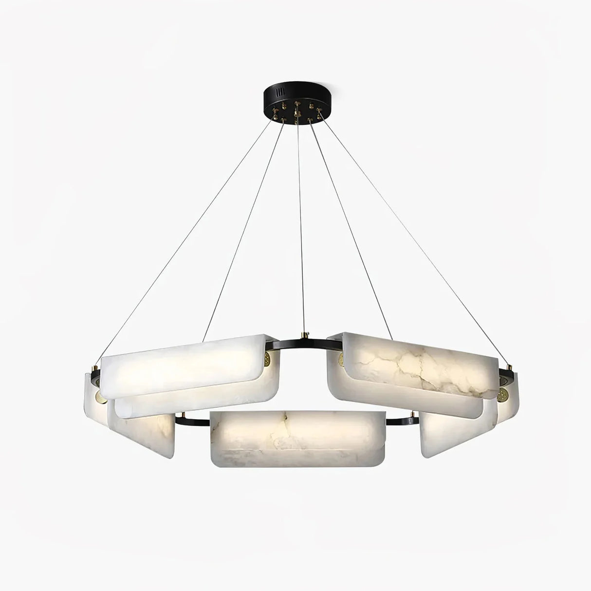 Delia Rectangular Alabaster Chandelier