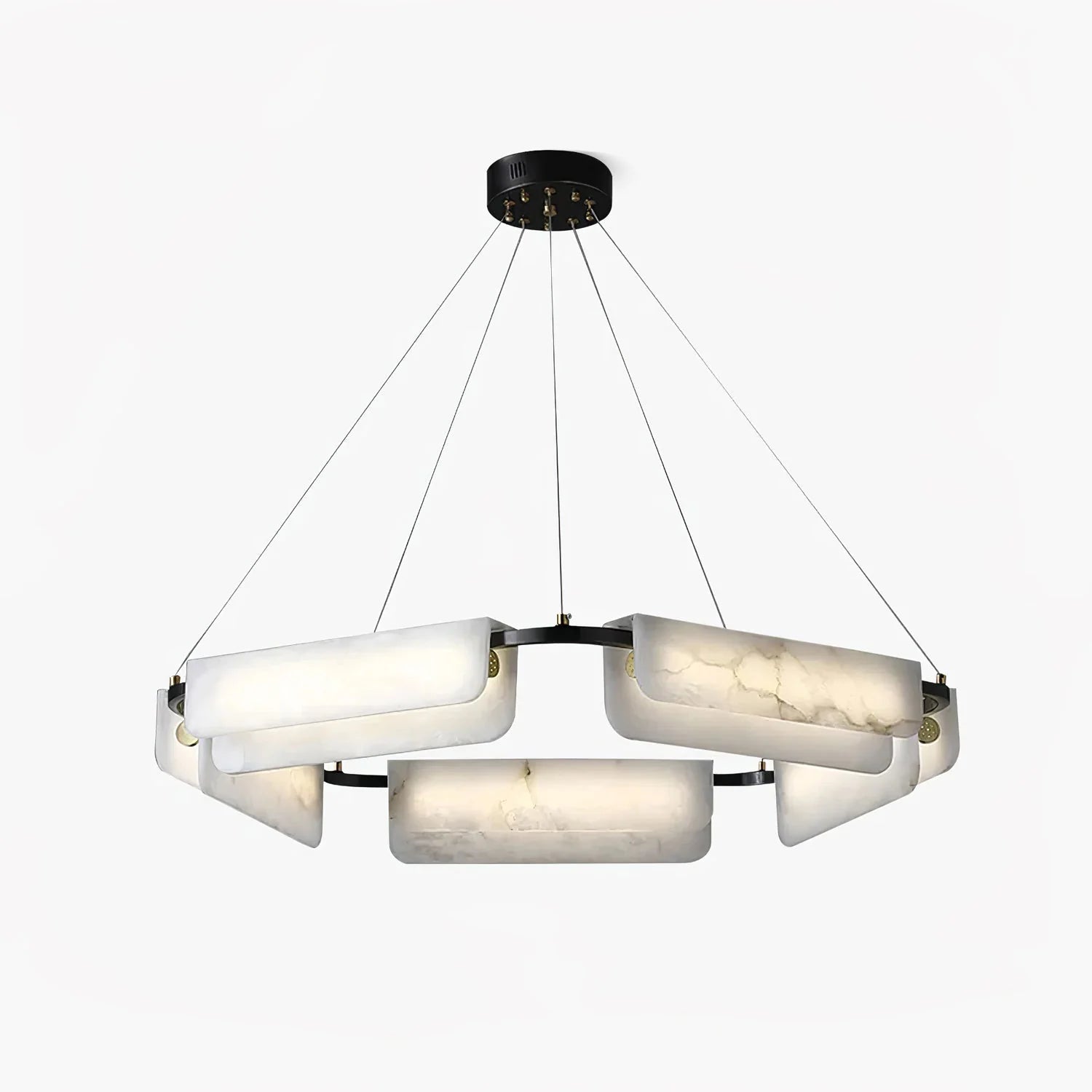 Delia Rectangular Alabaster Chandelier