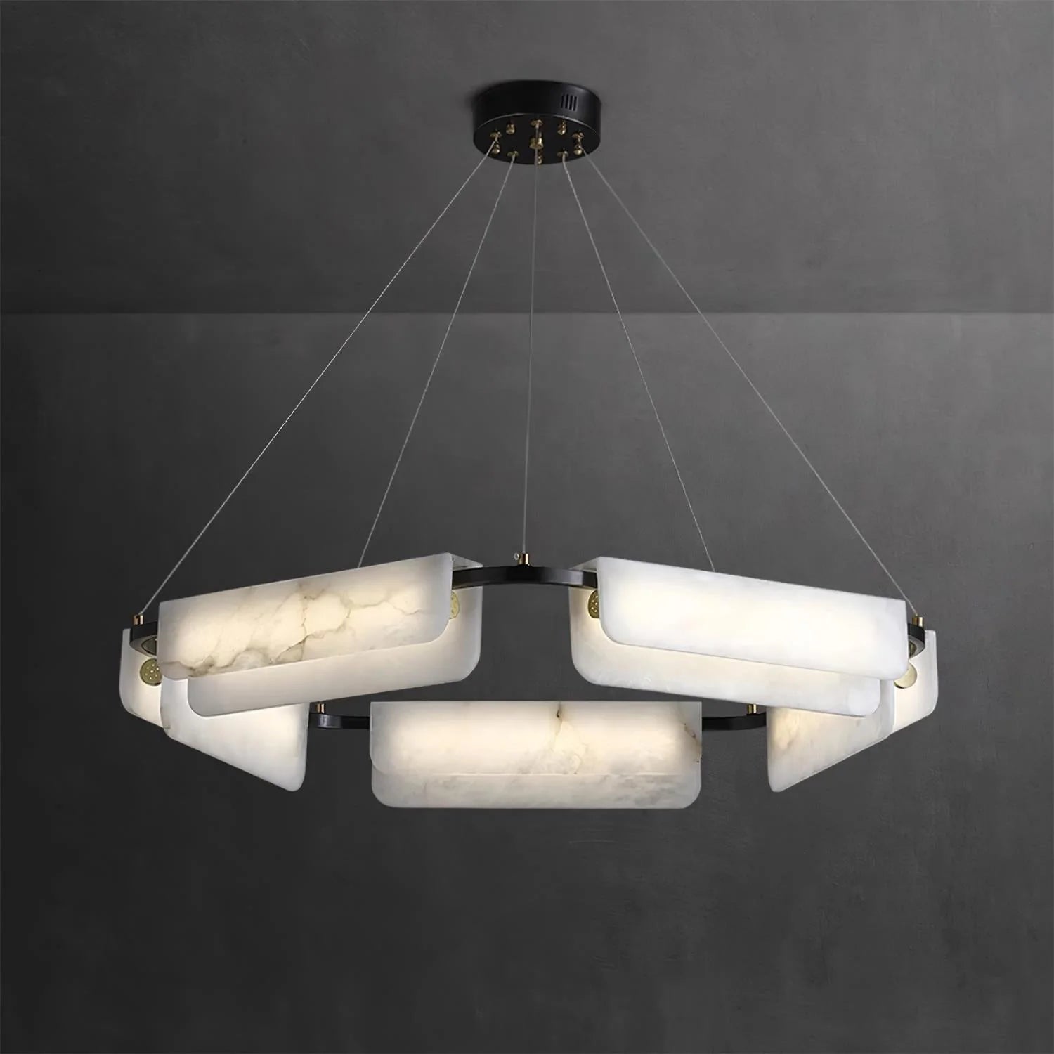 Delia Rectangular Alabaster Chandelier