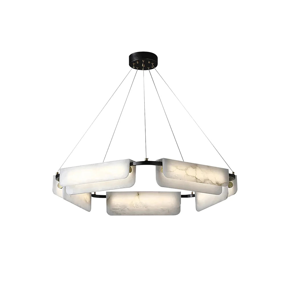 Delia Rectangular Alabaster Chandelier