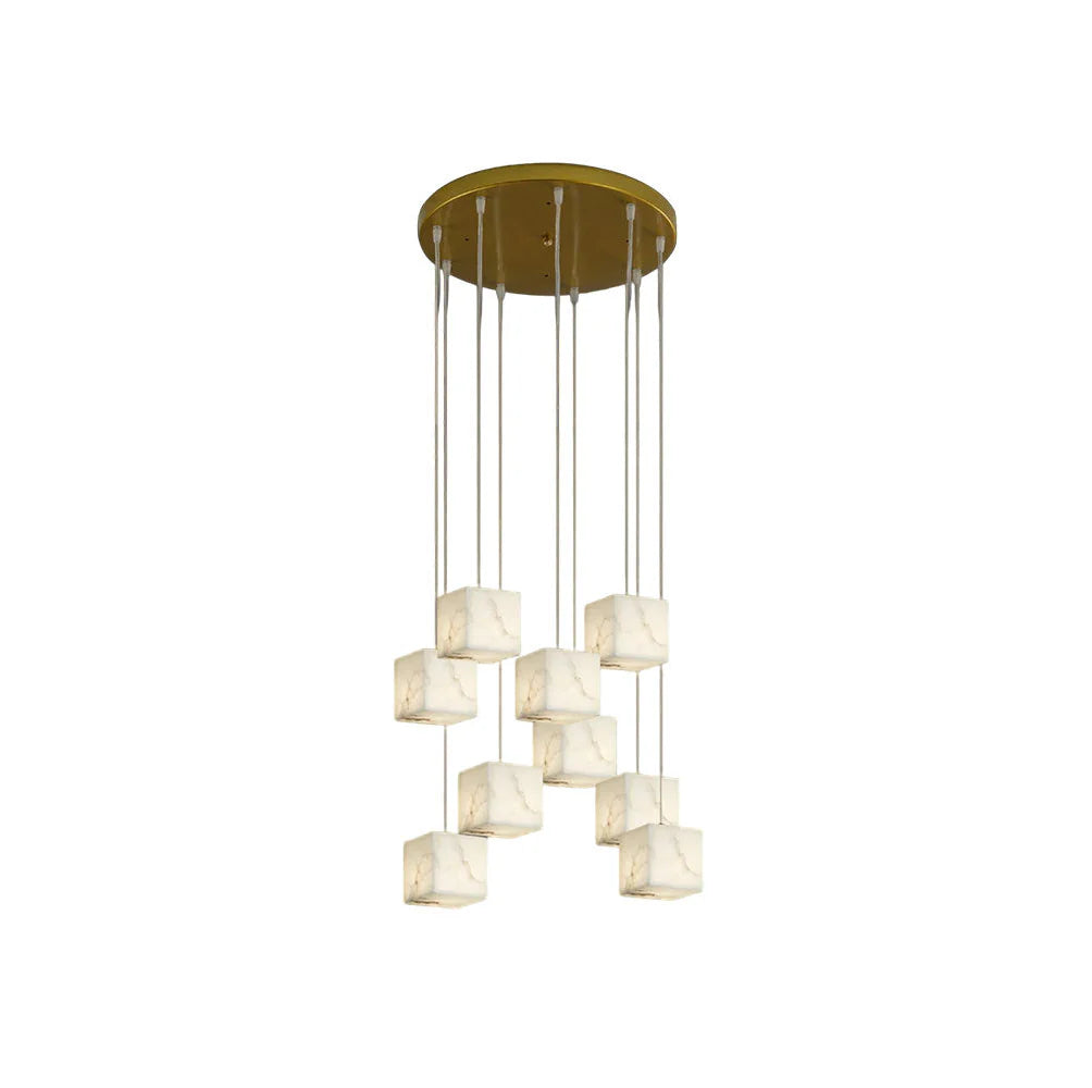 Alabaster Cube Box Chandelier