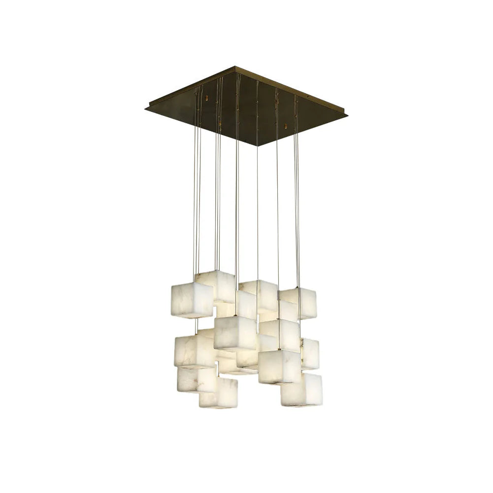 Alabaster Cube Box Chandelier