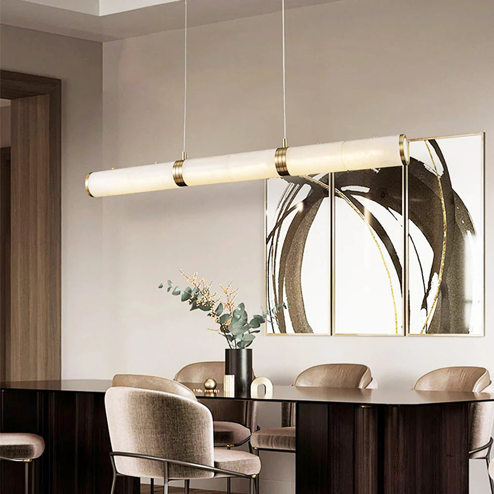Alabaster Cylindrical Chandelier