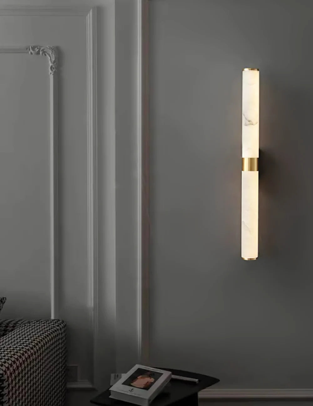 Cylindrical Alabaster Line Wall Light