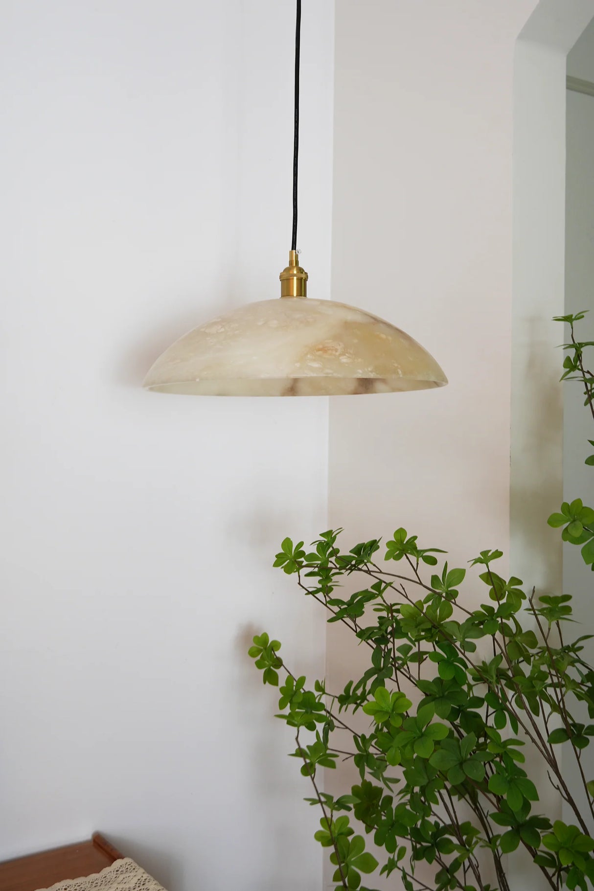 Alabaster Dome Pendant Light