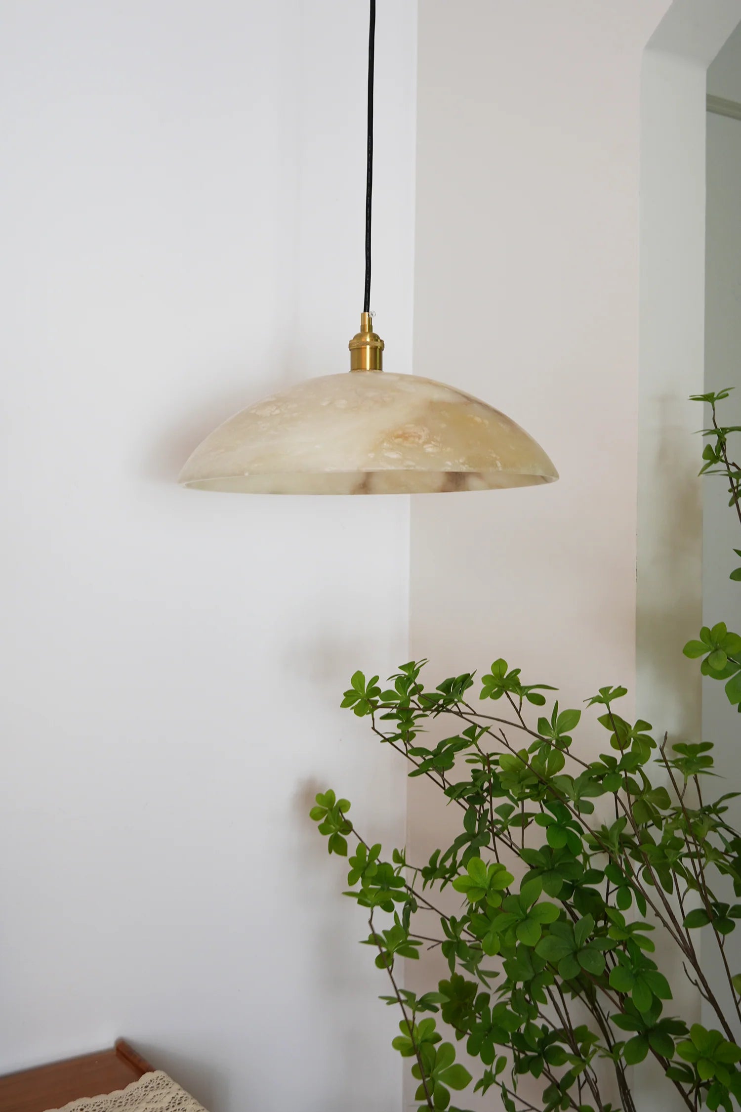 Alabaster Dome Pendant Light