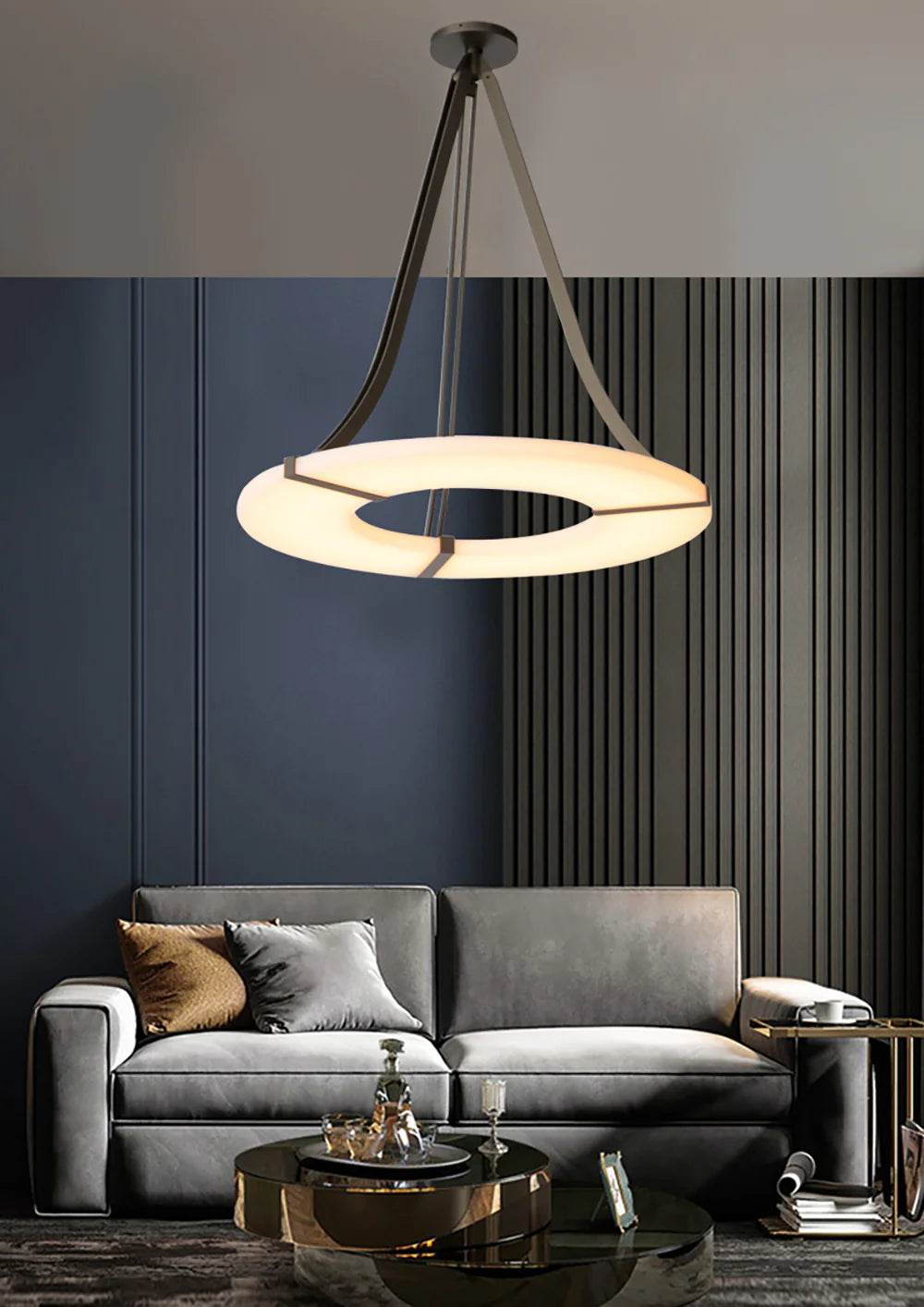 Alabaster Luxembourg Halo Chandelier