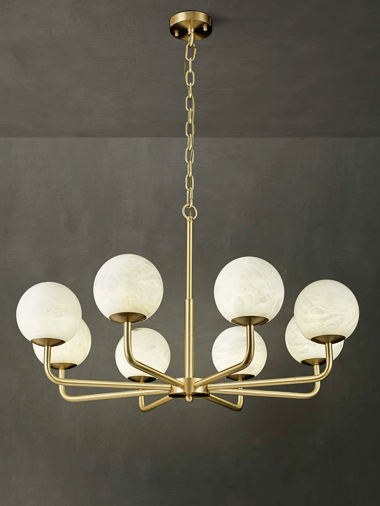 Alabaster Maytoni Erich Brass Chandelier