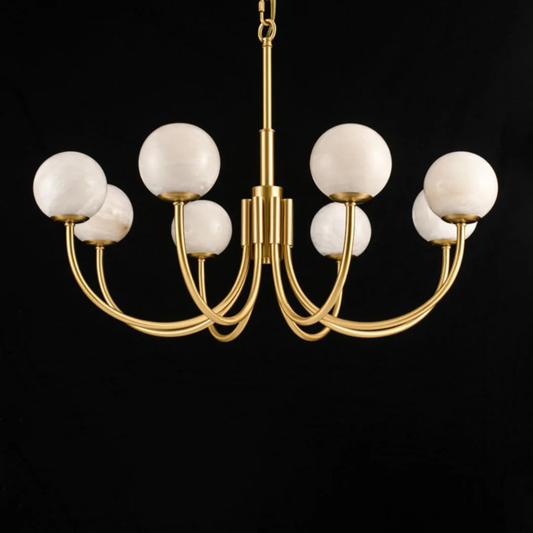 Alabaster Modern Brass Chandelier