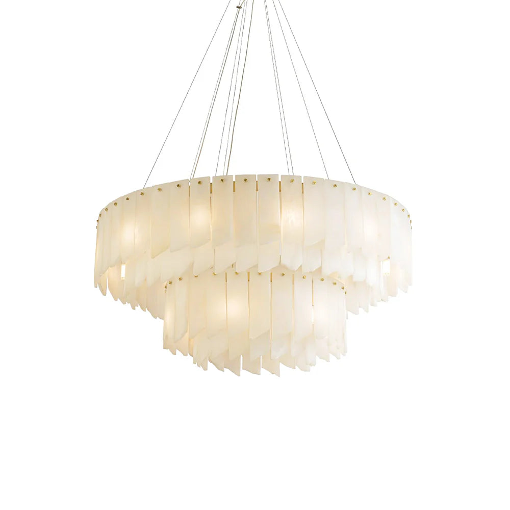 Alabaster Modern Cascade Tiered Chandelier