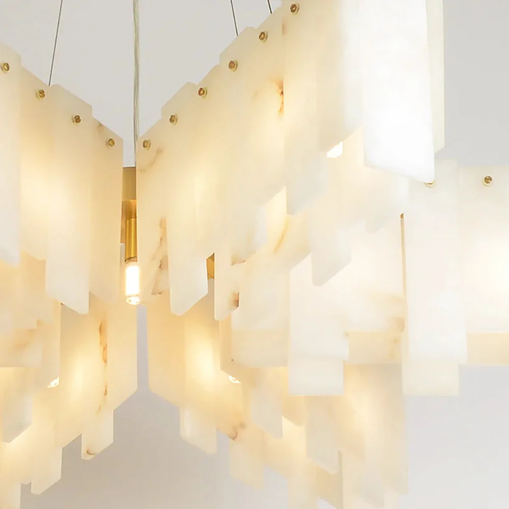 Alabaster Modern Cascade Tiered Chandelier