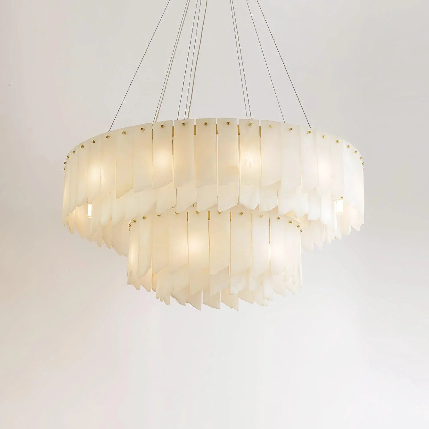 Alabaster Modern Cascade Tiered Chandelier