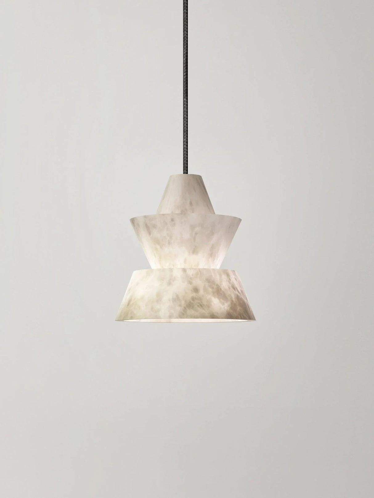 Alabaster Modern Hat Shape Pendant Light