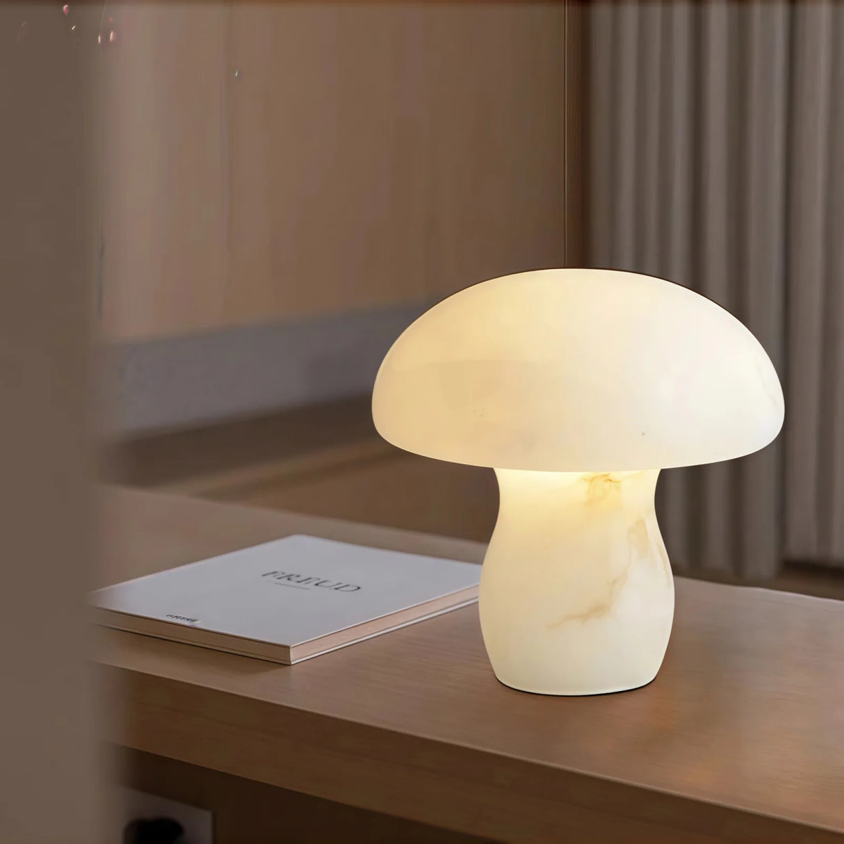 Alabaster Modern Mushroom Table Lamp