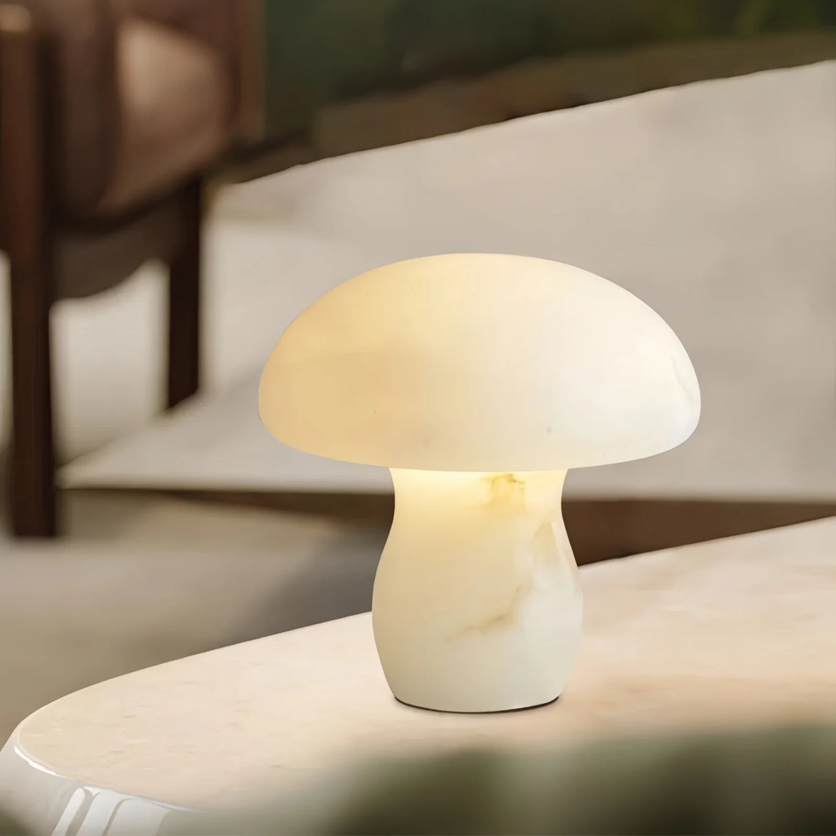 Alabaster Modern Mushroom Table Lamp