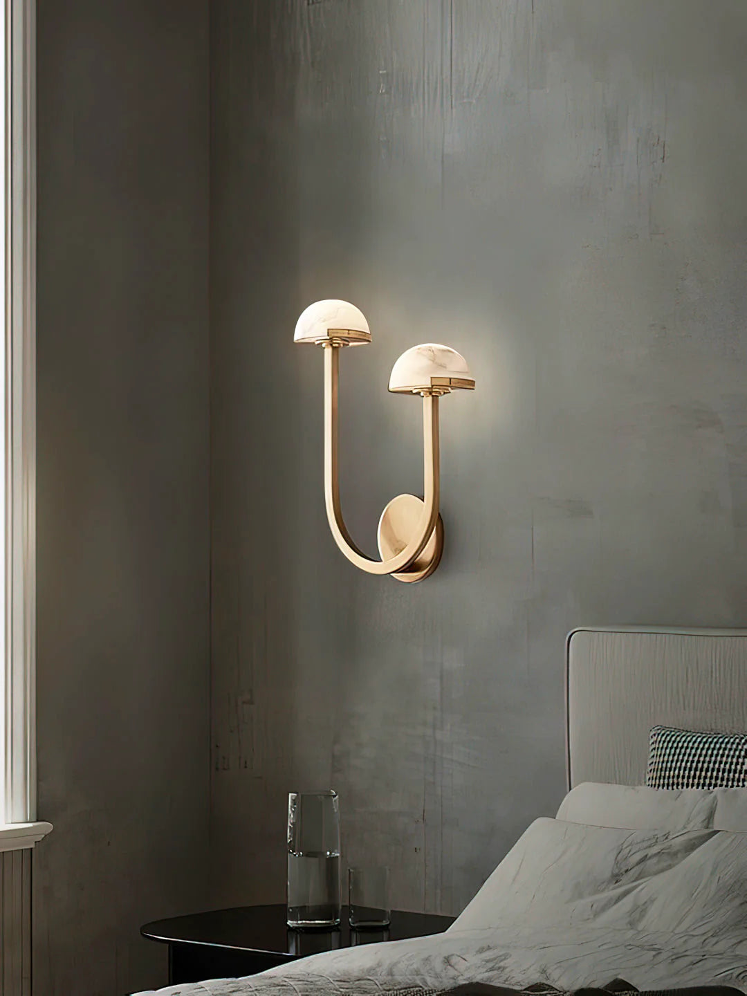 Alabaster Mushroom Wall Lamp