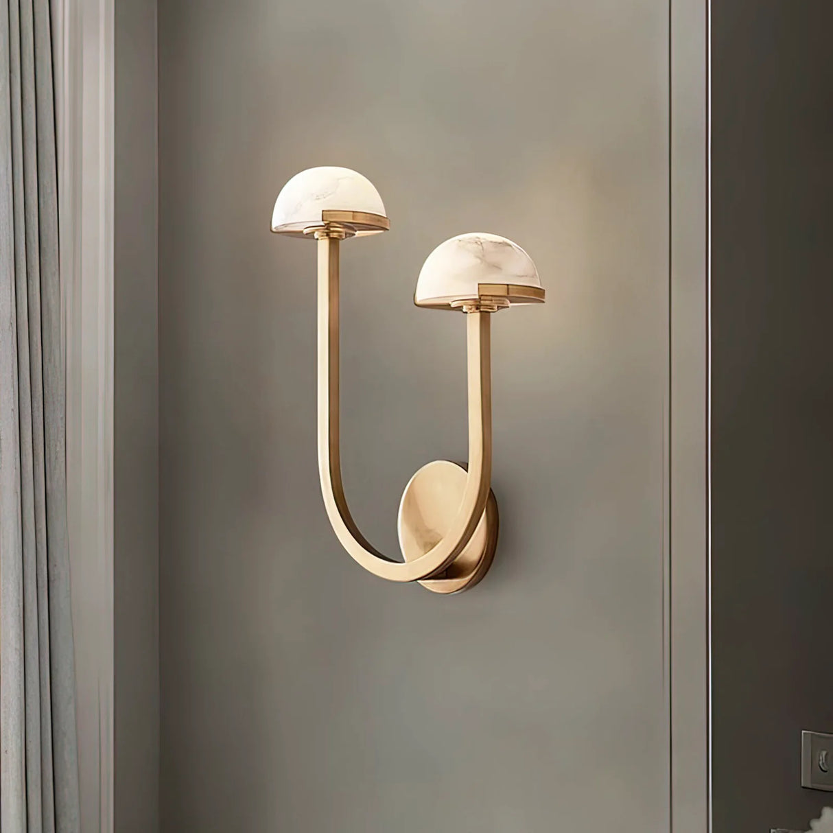 Alabaster Mushroom Wall Lamp