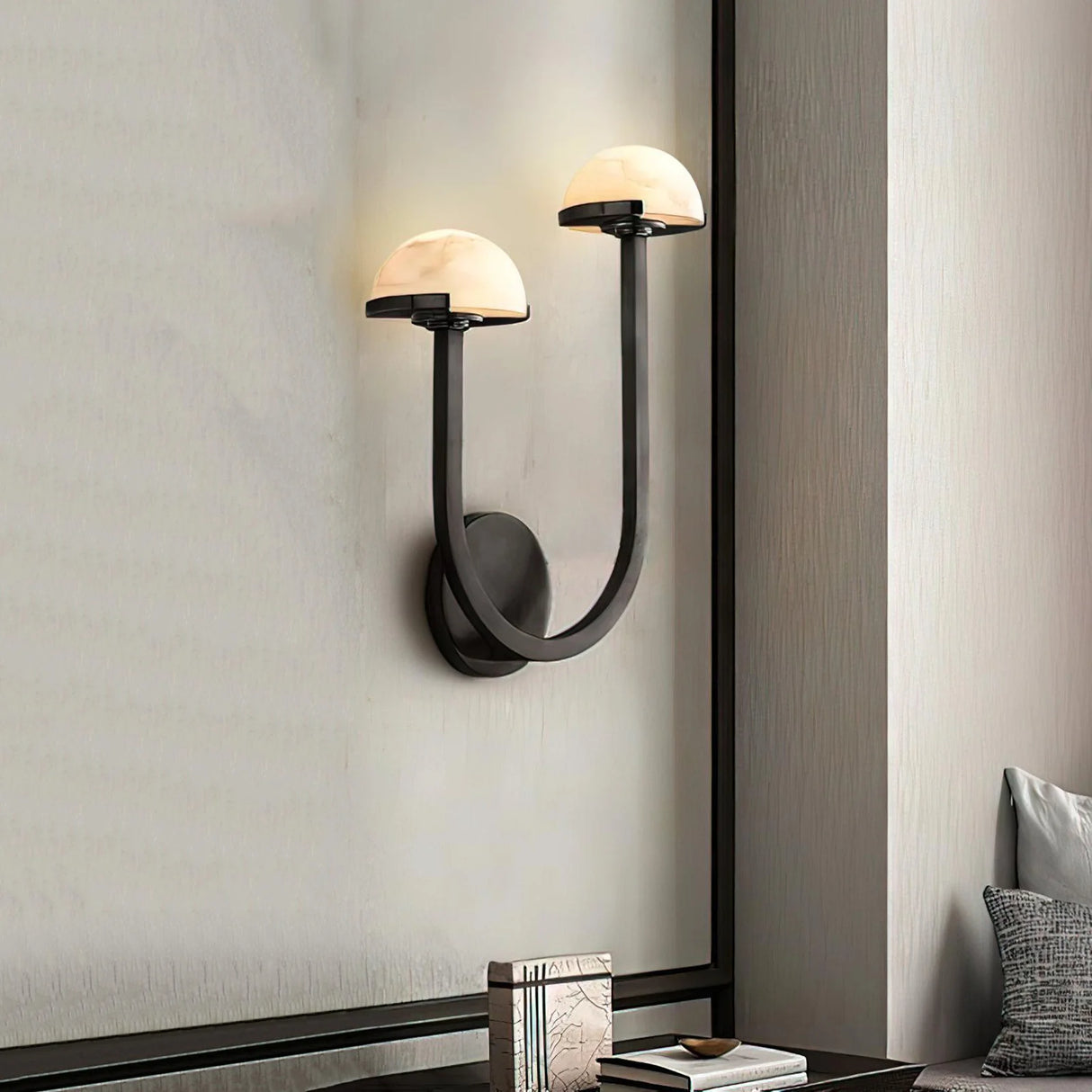 Alabaster Mushroom Wall Lamp