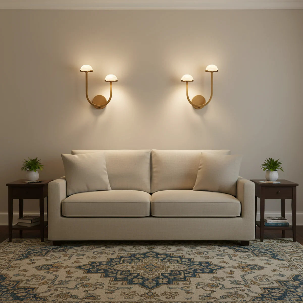 Alabaster Mushroom Wall Lamp