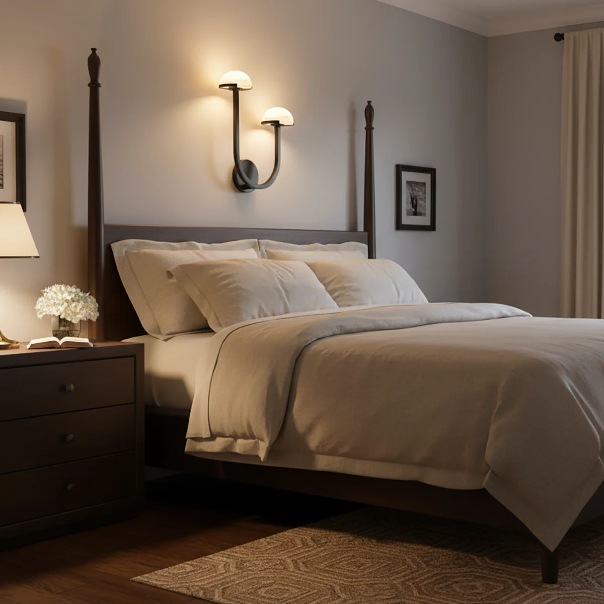 Alabaster Mushroom Wall Lamp