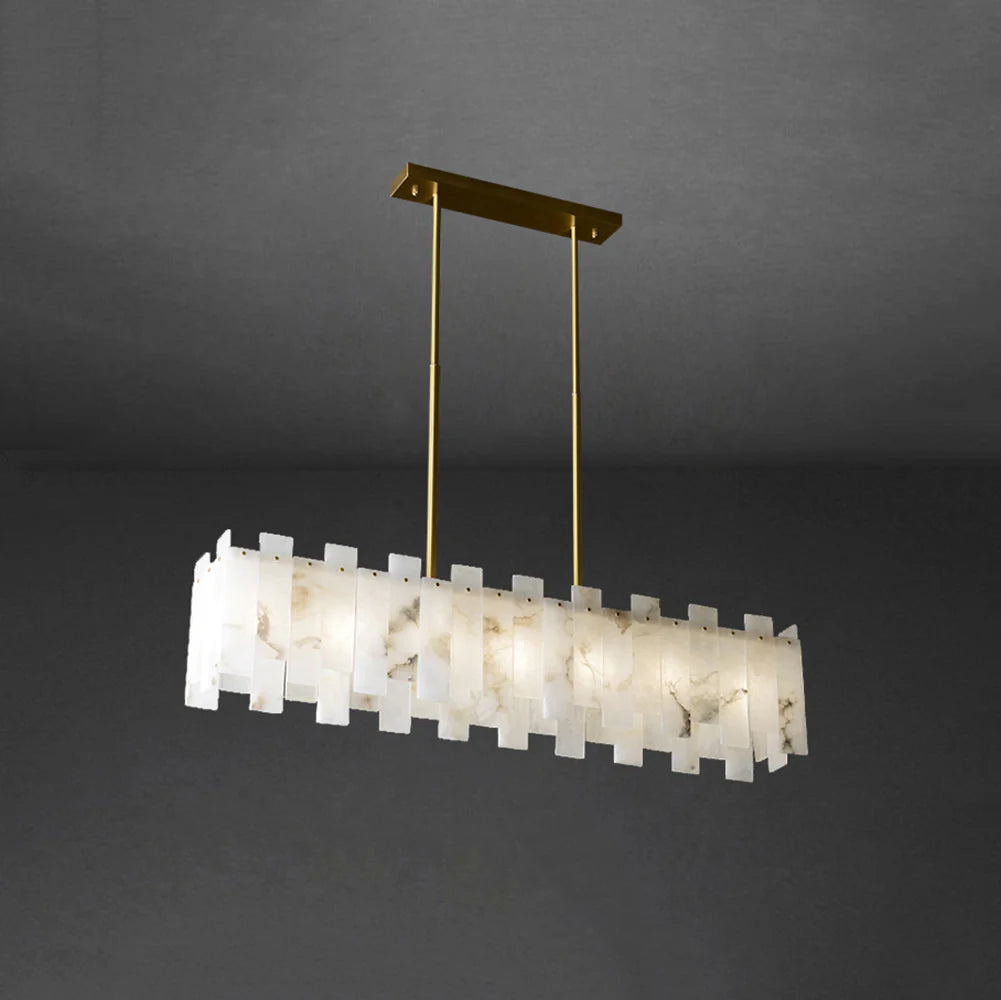 Alabaster Rectangular Linear Chandelier
